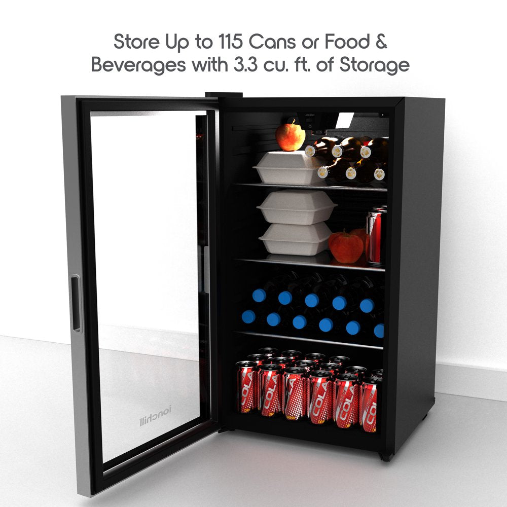 115-Can Mini Fridge, Compact Beverage Standard Door Refrigerator with Adjustable Temperature Control, 3.3 Cu. Ft., New