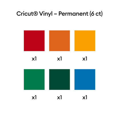 Cricut Vinyl Permanent, Brights Sampler (6 Ct), 12 X12, Roll