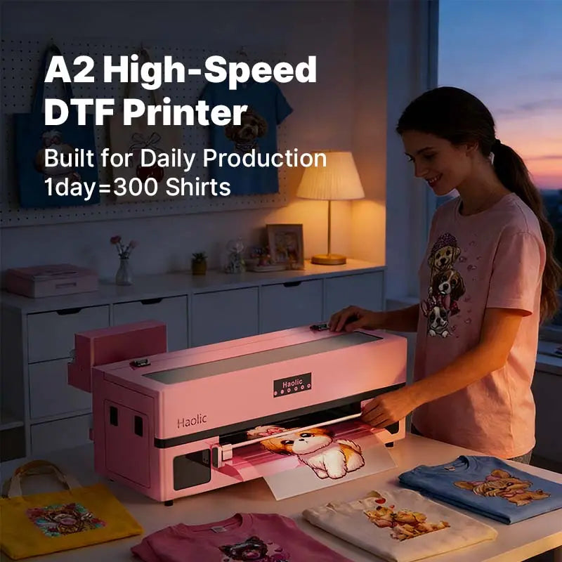 Haolic A2 4720 DTF Printer & Shaker Dryer 2 in 1 Entry-Level Commercial DTF Printer for Fast & Stable Daily Production
