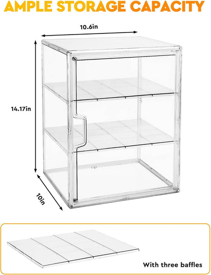 Pastry Display Case,Bread Box for Kitchen Countertop,4-Layer Adjustable Breadbox, Large Capacity Bread Box for Home-Baked Breads,Muffins,Bagel Storage Container, Bread Holder 1-Pack