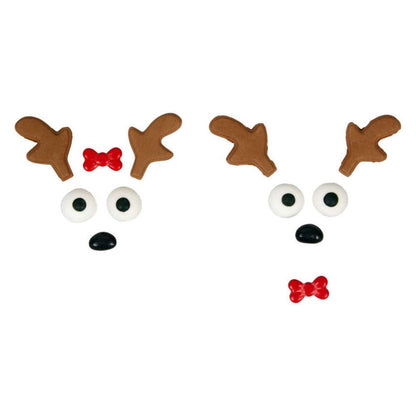 Reindeer Decorating Kit, Edible Candy Pieces for Treats, Assorted, 3.17 Oz., 12 Pieces
