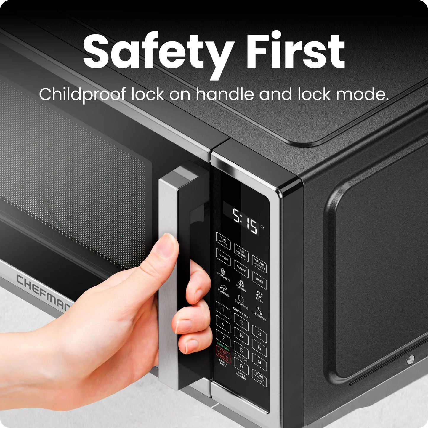 0.9 Cu Ft Countertop Microwave Oven, 900 Watts - Stainless Steel