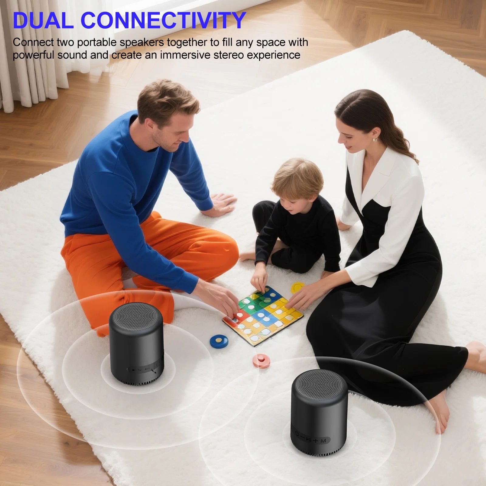 Portable Bluetooth Speaker with Deep Bass, IPX5 Waterproof Wireless Speaker, TWS Pairing, 16W Loud Sound for Outdoor, Home, Party, Beach, Travel, Gift