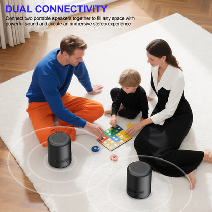 Portable Bluetooth Speaker with Deep Bass, IPX5 Waterproof Wireless Speaker, TWS Pairing, 16W Loud Sound for Outdoor, Home, Party, Beach, Travel, Gift