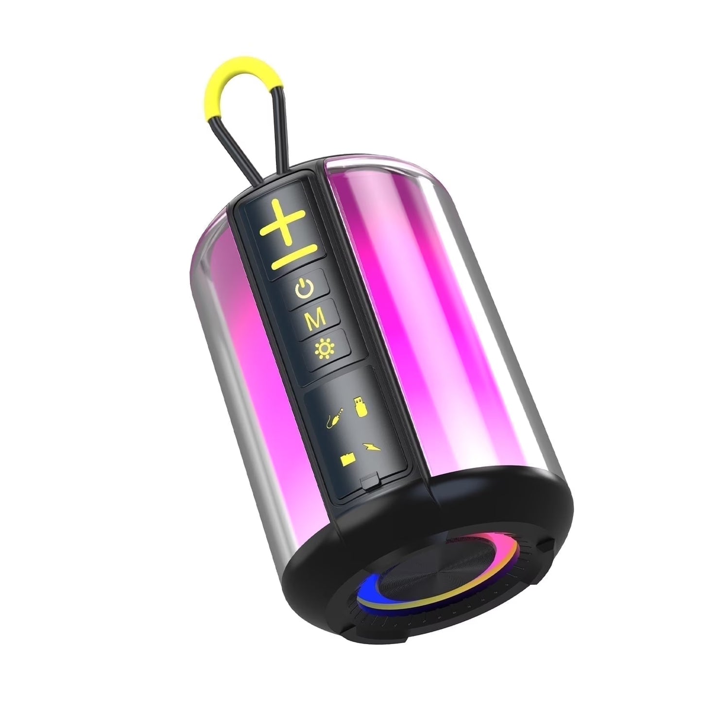 Portable Bluetooth Speaker with RGB Lights, 15H Playtime, IPX5 Waterproof, HD Stereo Sound, Bluetooth 5.3 Wireless Speaker for Party & Outdoor Use