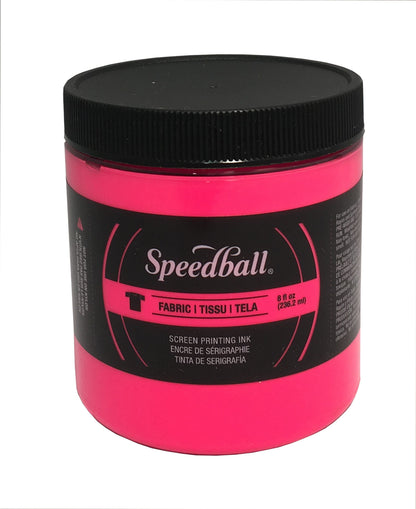 (2 Pack)  Art Fabric Screen Printing Ink, Fluorescent Hot Pink, 8 Oz