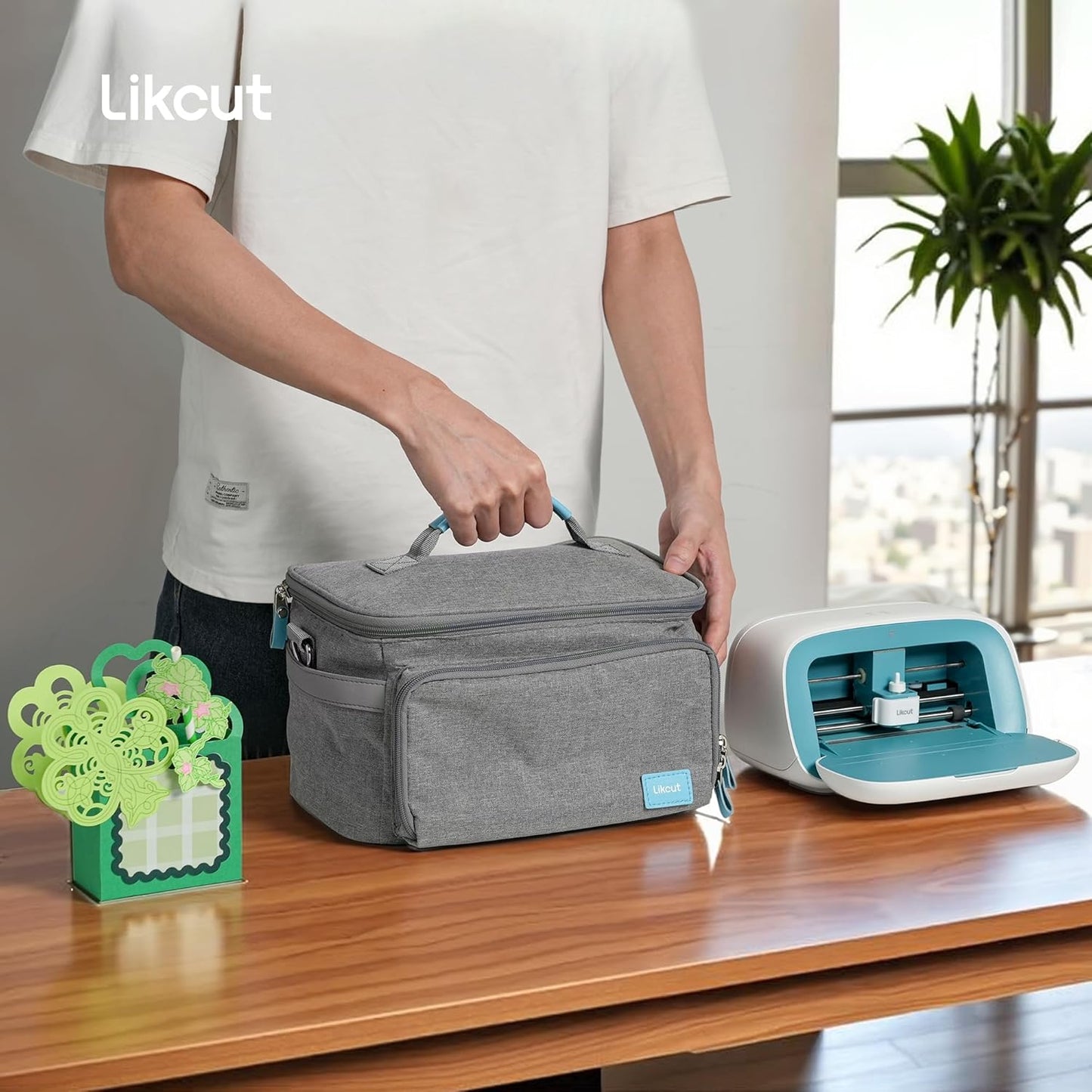 Tote Carrying Case Bag for Glee S501 Vinyl Cutting Machine - Protable Travel Storage Bag Compatible with Cricut Joy, Accessories and Suppliers, Grey