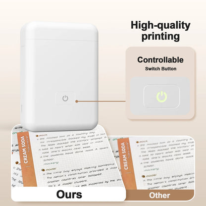 Portable Label Maker Machine with Tape - HP2 Bluetooth Label Printer for Storage, Office, Home, Mini Smart Phone, White