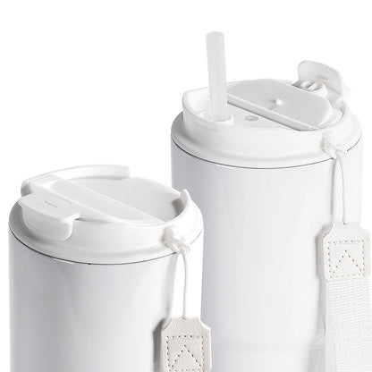 Wholesale Sublimation Tumblers 20 OZ White Blanks with Lid and Plastic Straw Portable String Stainless Steel Coffee Cups 6 Pack & 12 Pack & 24 Pack