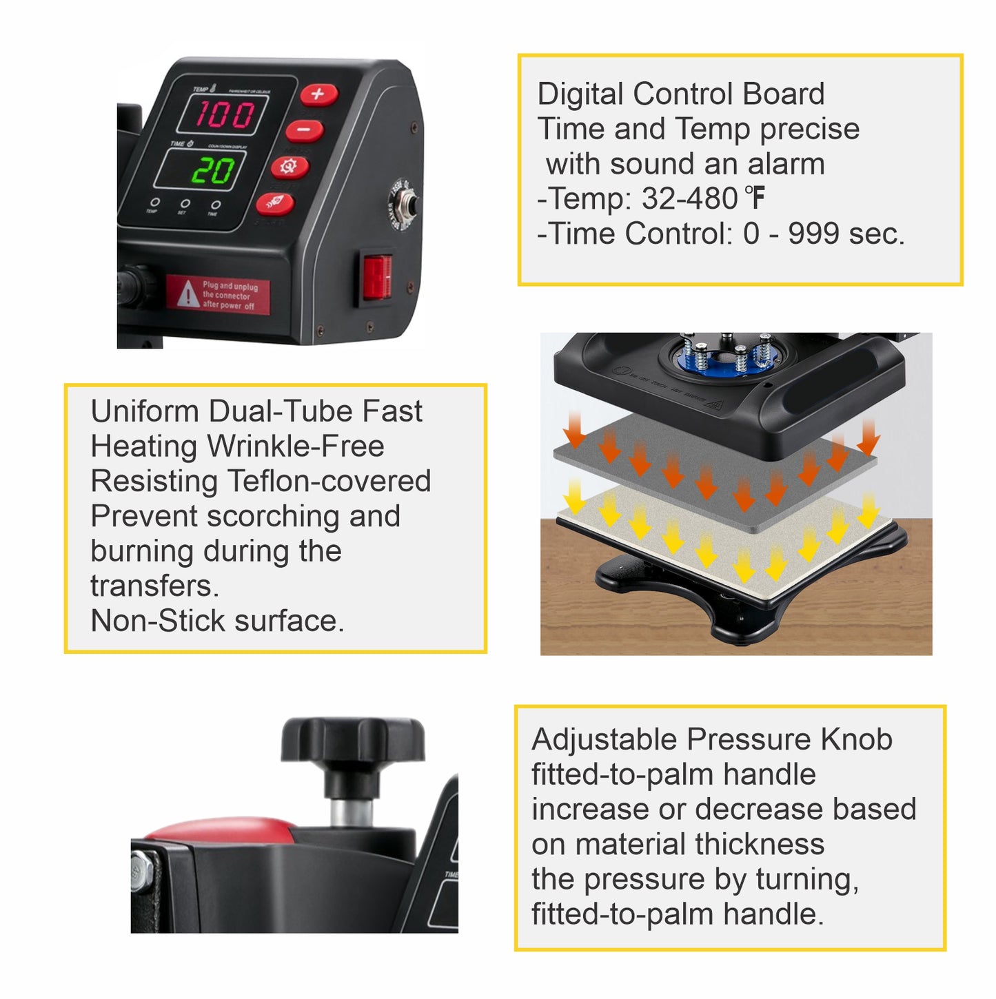 Epson Printer with Sublimation Ink 5-In-1 Heat Press plus DTF T-Shirt Maker Kit