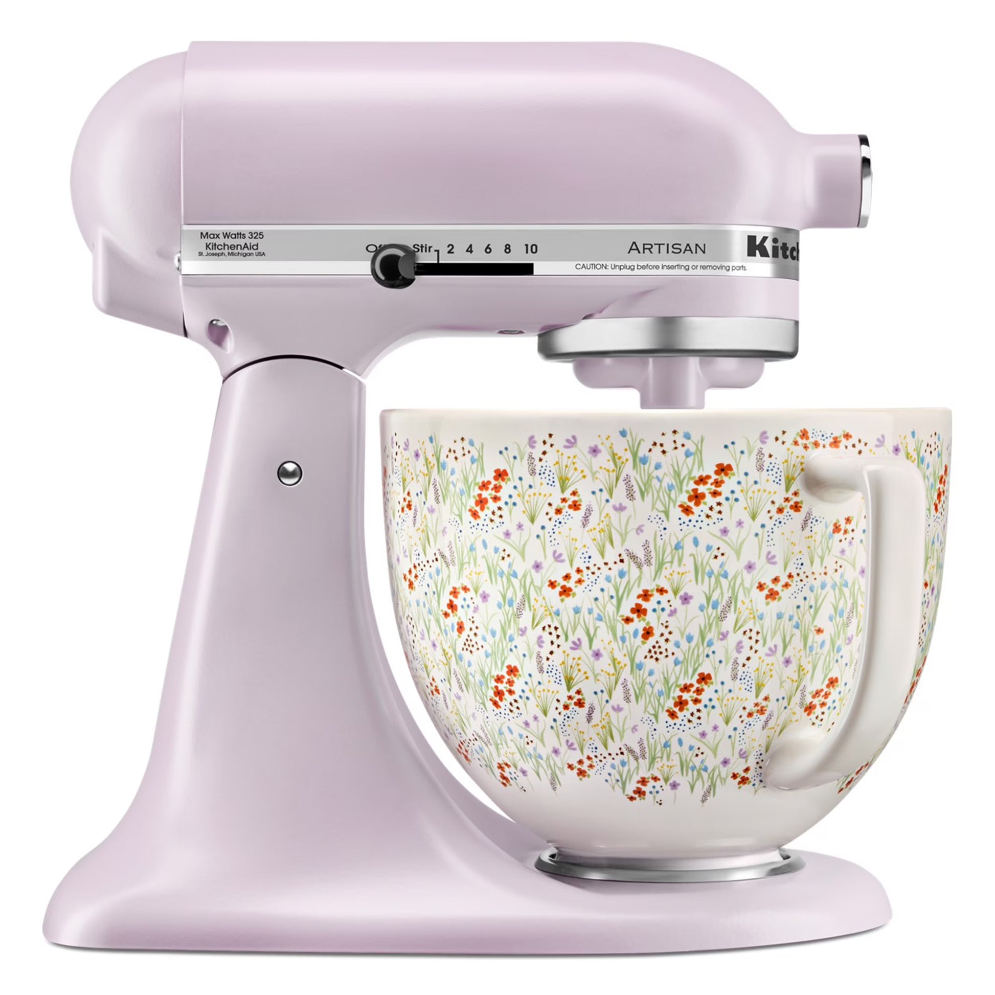 Artisan Series 5-Quart Tilt-Head Stand Mixer, Wildflower with Ceramic Bowl, Flat Beater, Dough Hook, Whip