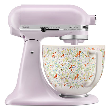 Artisan Series 5-Quart Tilt-Head Stand Mixer, Wildflower with Ceramic Bowl, Flat Beater, Dough Hook, Whip