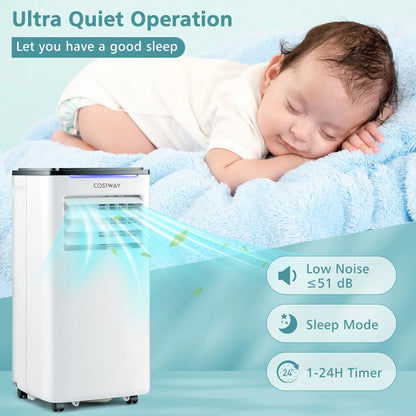 5200 BTU (8000 BTU ASHRAE) Portable Air Conditioner 3-In-1 AC Unit W/ Cool Dehum Fan Sleep Mode