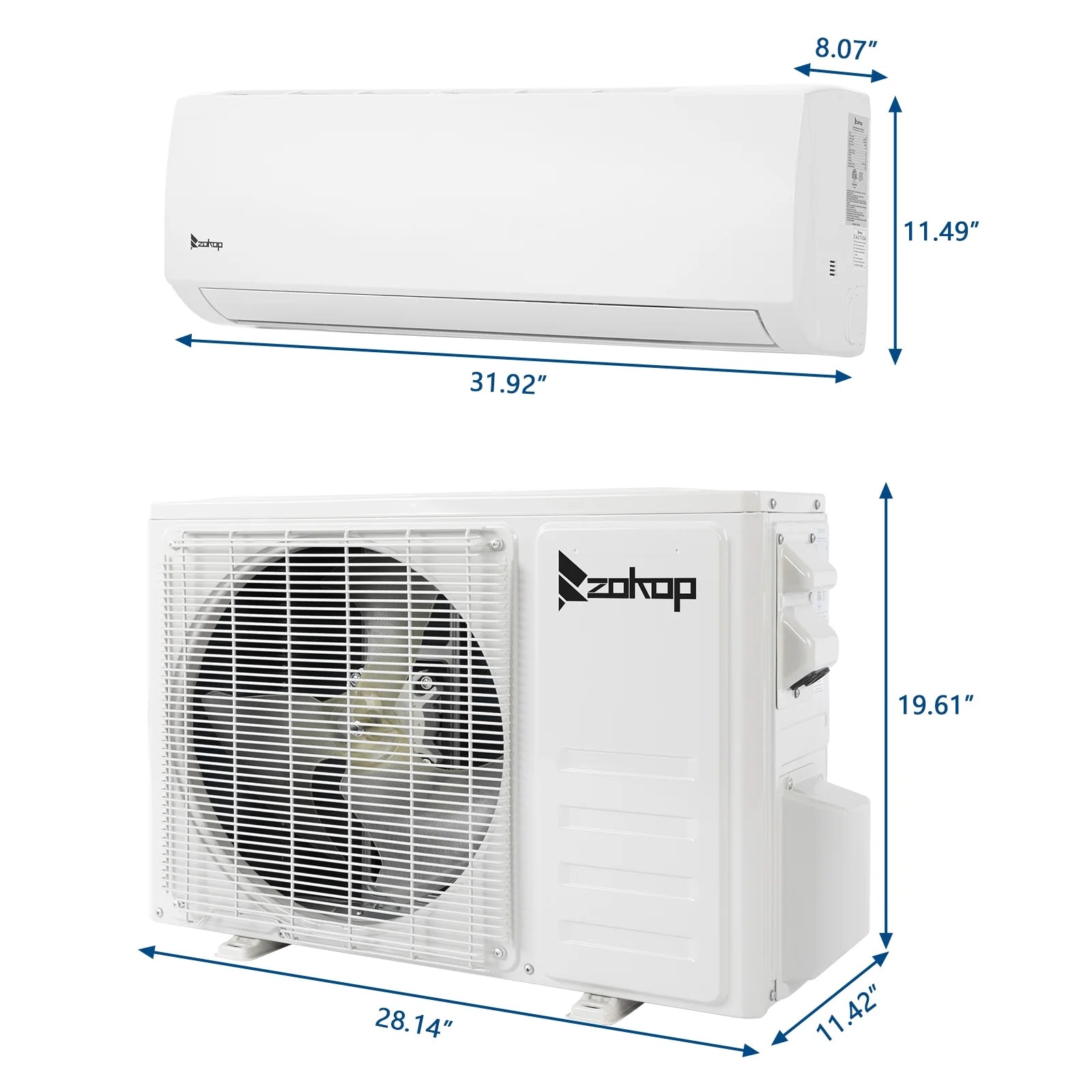 9000 BTU Wifi Enabled 19 Seer Mini Split Air Conditioner & Heater AC 115V