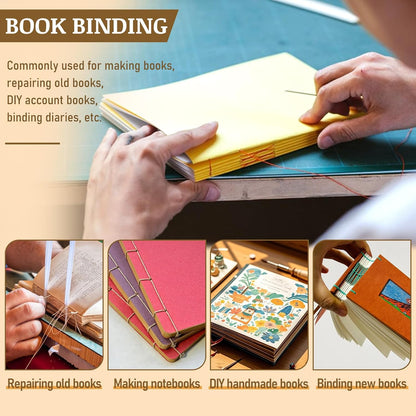 Book Binding Kits Bookbinding Kit Book Binding Materials Bone Folder Tool | 33 Pcs Paper Folding Tool Book Binding Supplies with Sewing Needle Waxed Thread Steel Ruler Awl for Bookbinding