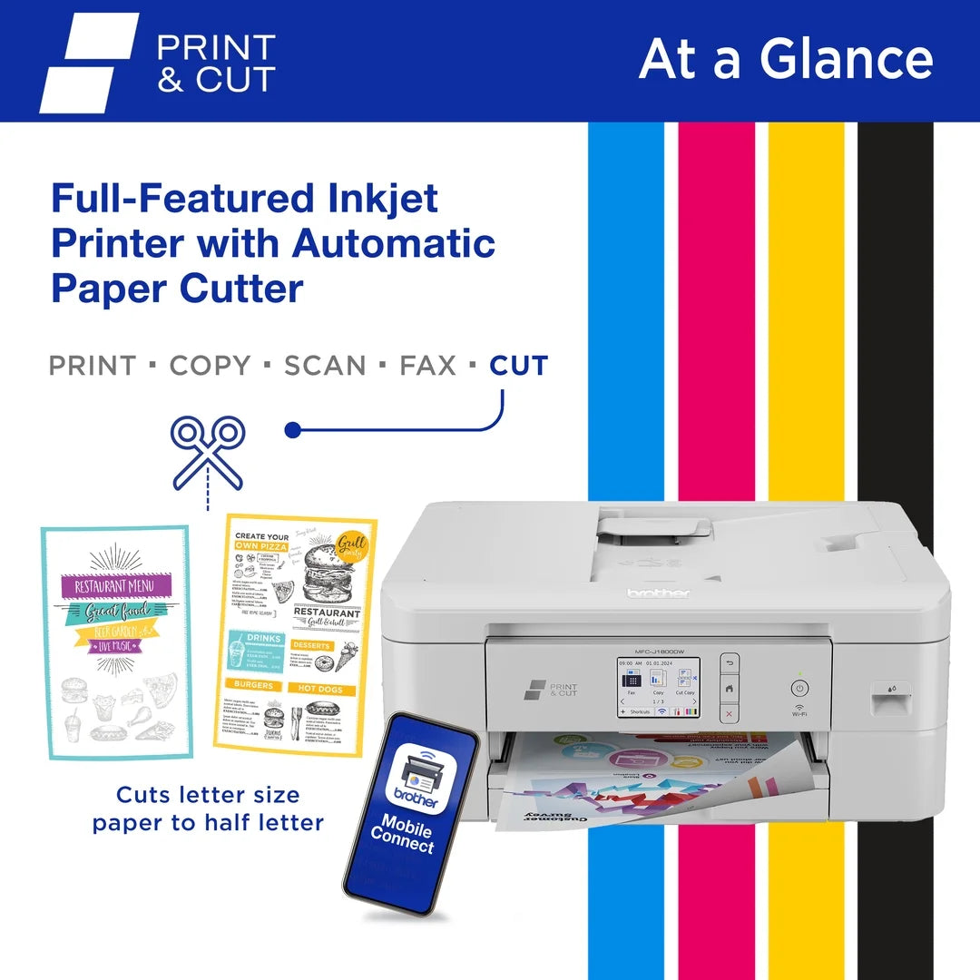 MFC-J1800DW Print & Cut Wireless All-In-One Inkjet Printer with Automatic Paper Cutter