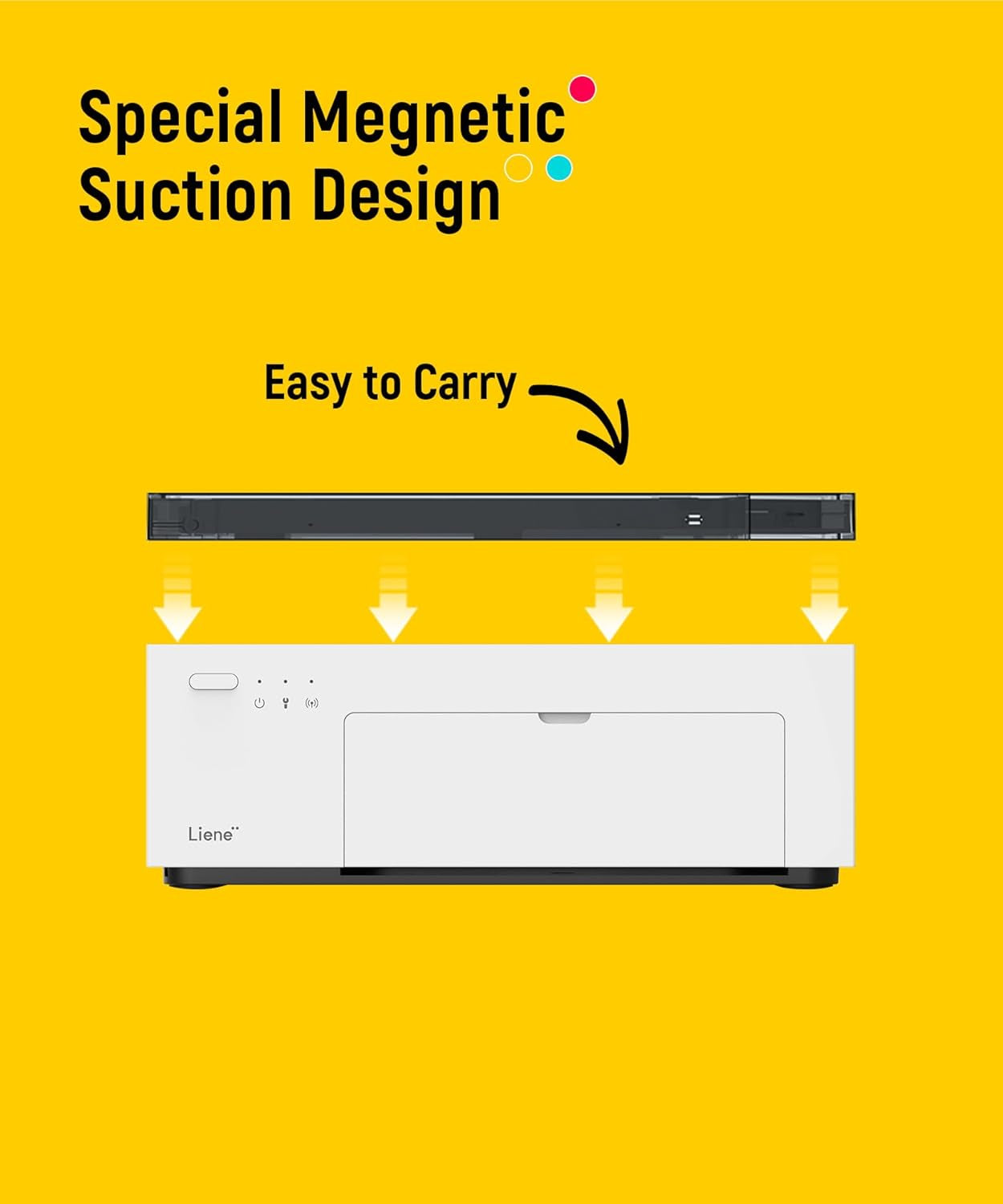 Liene M100 4X6'' Photo Printer, Phone Printer 100 Sheets & 3 Cartridges, Full-Color Photo, Portable Instant Photo Printer for Iphone Android, Thermal Dye Sublimation, Wi-Fi Picture Printer 100 Papers