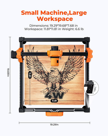 ACMER Laser Engraver Machine for Beginners, S2 4000Mw Lazer Engraving Machine with 300X300Mm Working Area, Laser Cutter for Wood, Acrylic, Leather, DIY Crafts & Small Business