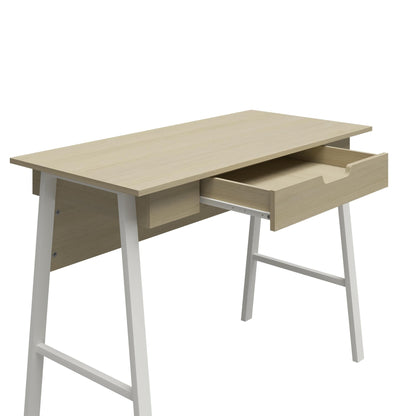 Oxford Computer Desk with Drawer, Pale Oak