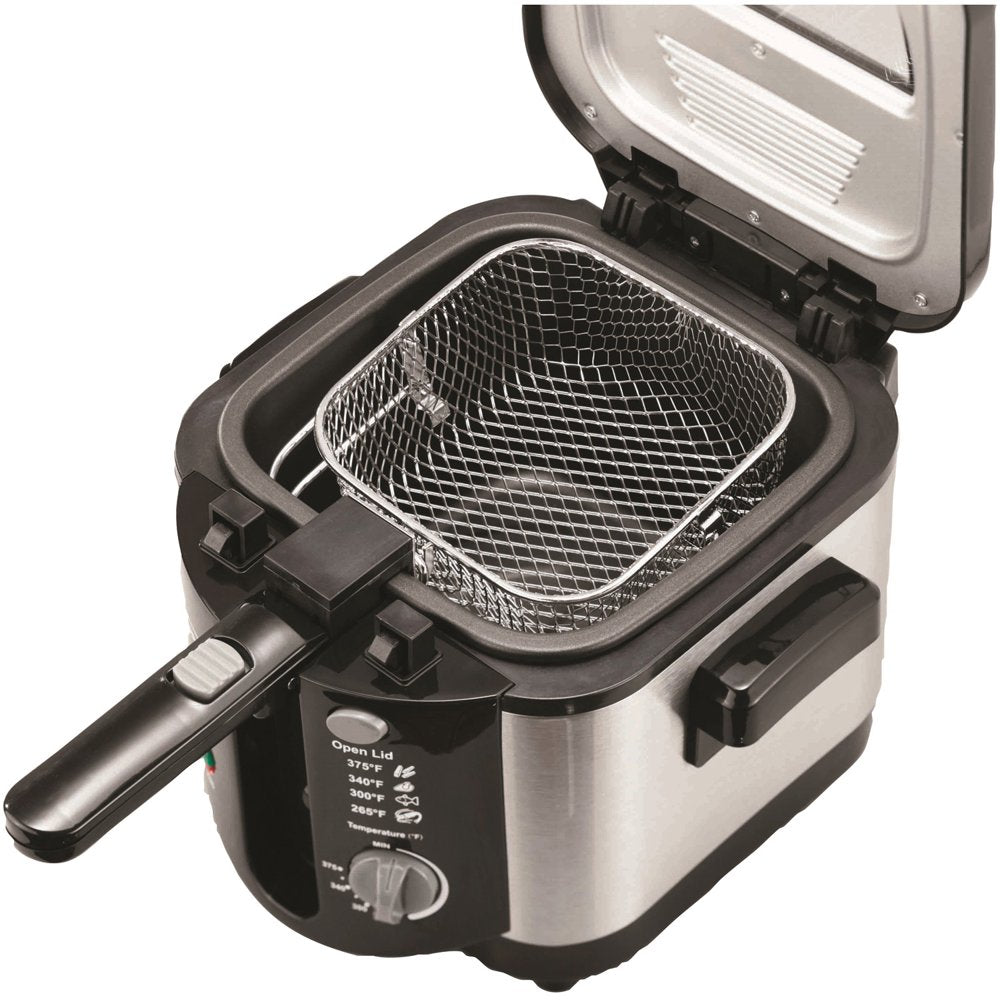 DF-720 1200W 8-Cup Electric Deep Fryer - Stainless Steel