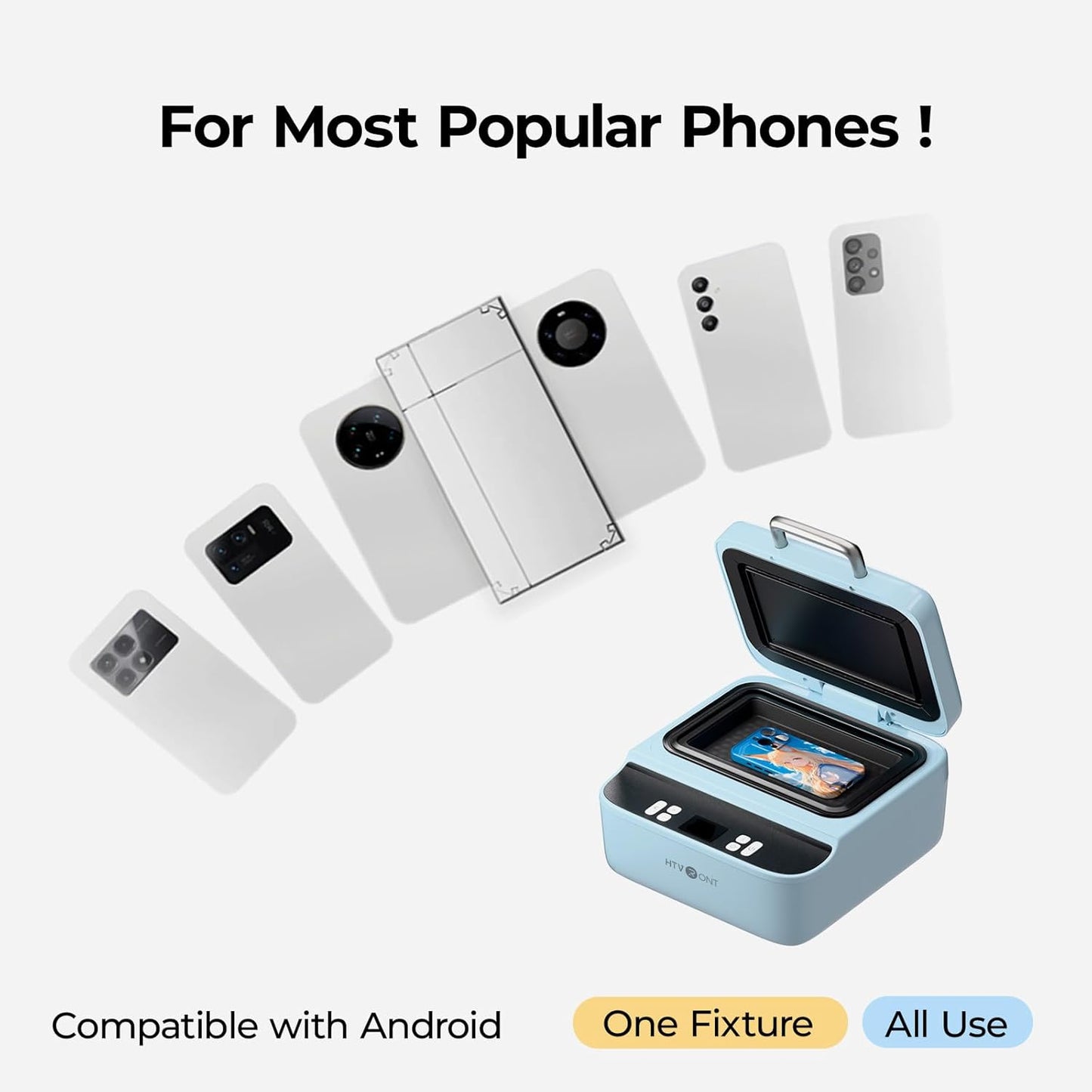 Phone Cases Heat Press - 3D Vacuum Heat Press with Is Software, Auto Temperature Control. Includes 2 Adjustable Phone Fixture(Compatible with Iphone & Android)