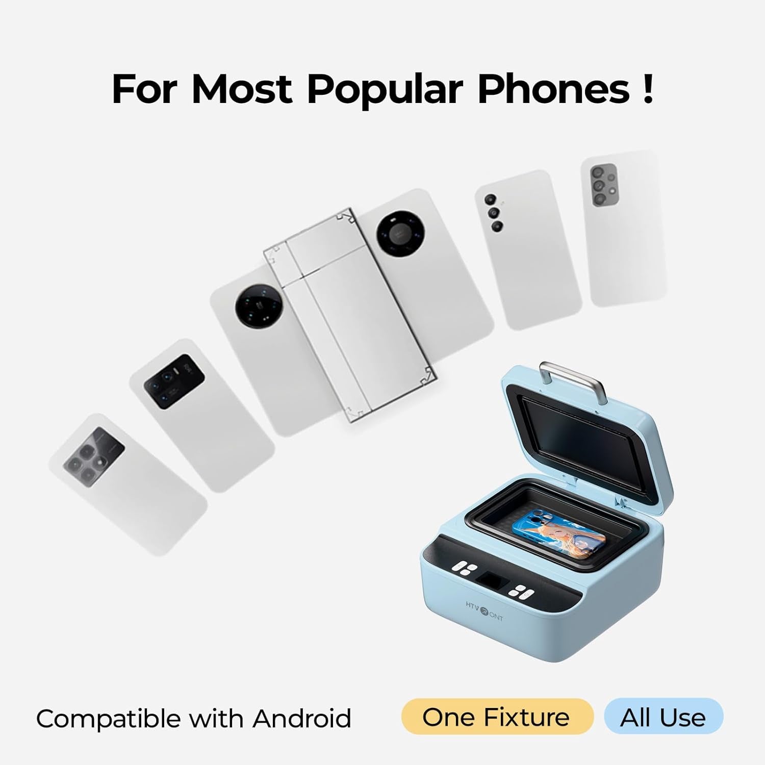 Phone Cases Heat Press - 3D Vacuum Heat Press with Is Software, Auto Temperature Control. Includes 2 Adjustable Phone Fixture(Compatible with Iphone & Android)