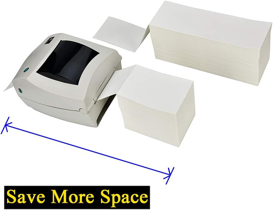 4 X 6 Direct Thermal Shipping Labels with Perforations, Pack of 500 Thermal Labels, Permanent Adhesive, White Mailing Fanfold Label for Thermal Printer