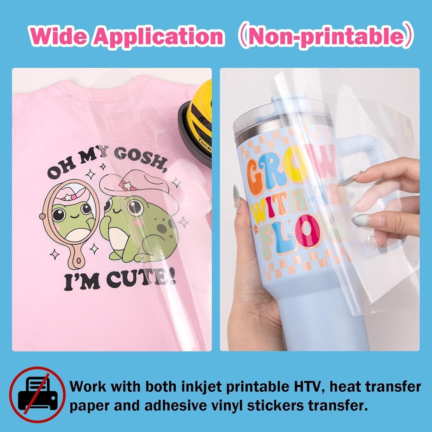 Heat Transfer Mask for Heat Transfer Paper for T-Shirts 1 Roll, 11.7" X 170" Masking Film Clear Iron on Transfer Tape for HTV Printable Heat Transfer Vinyl