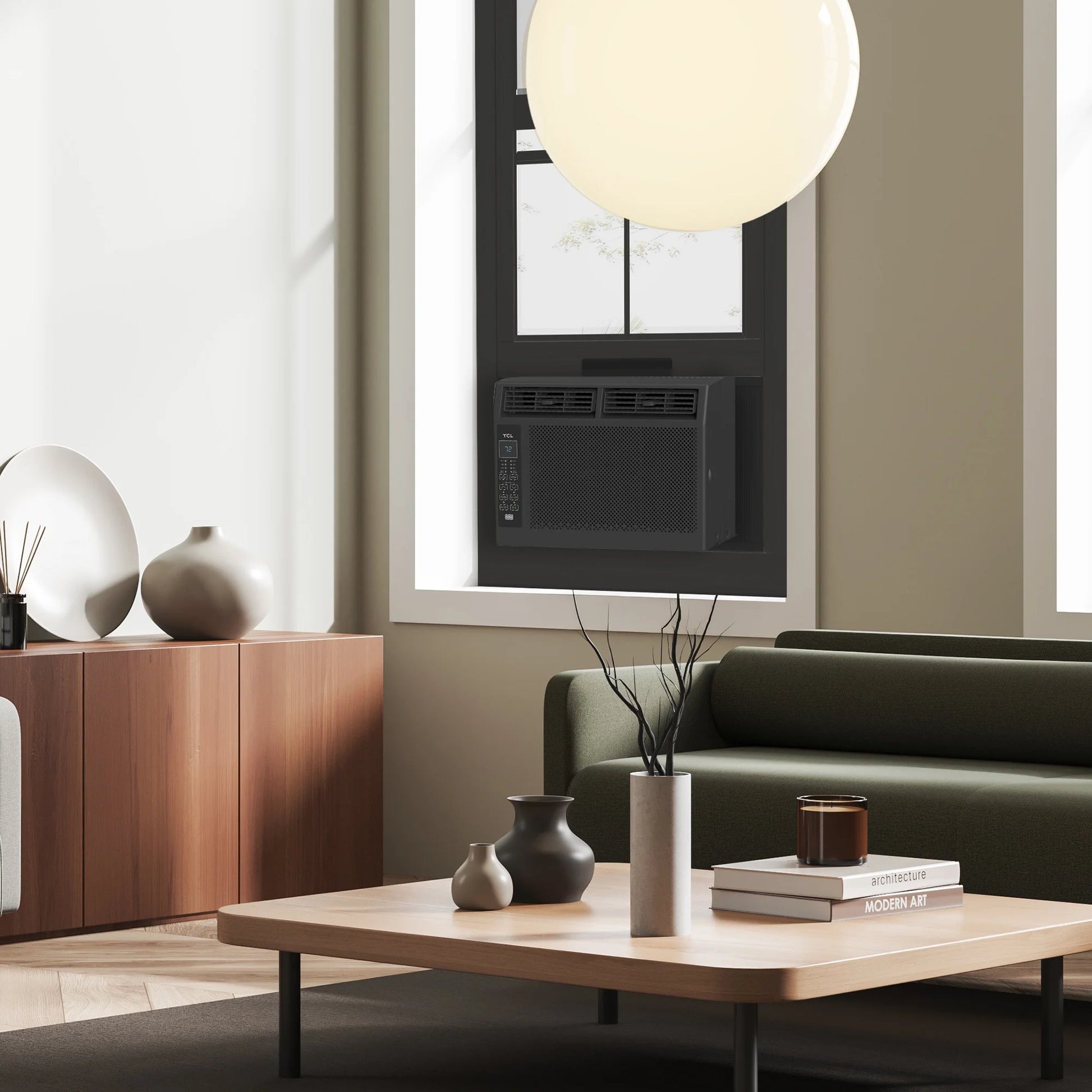 6,000 BTU Window Air Conditioner, 250 Sq. Ft., LED Display, Included Remote, Black, W6W32-B