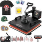 Heat Press 15X15 Inch, 8 in 1 Heat Press Machine, 360° Swing Away Tshirt Press Machine Digital Control, Multifunctional Clamshell Heat Transfer Machine Sublimation for T-Shirt Hat Cap Mug Plate