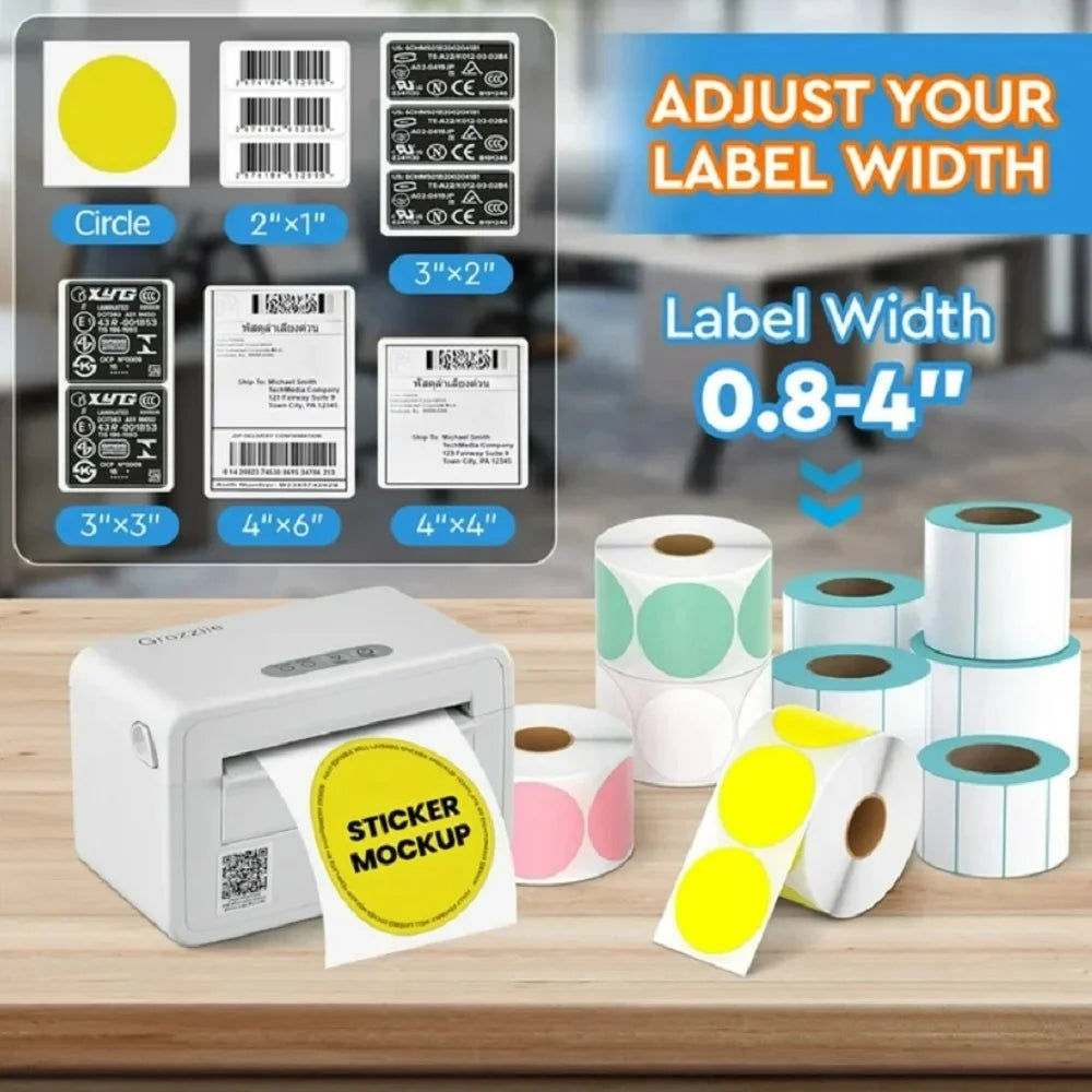 Thermal Label Printer, 203DPI Usb-Bluetooth Shipping Label Printer with Holder