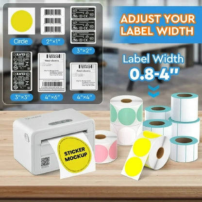 Thermal Label Printer, 203DPI Usb-Bluetooth Shipping Label Printer with Holder