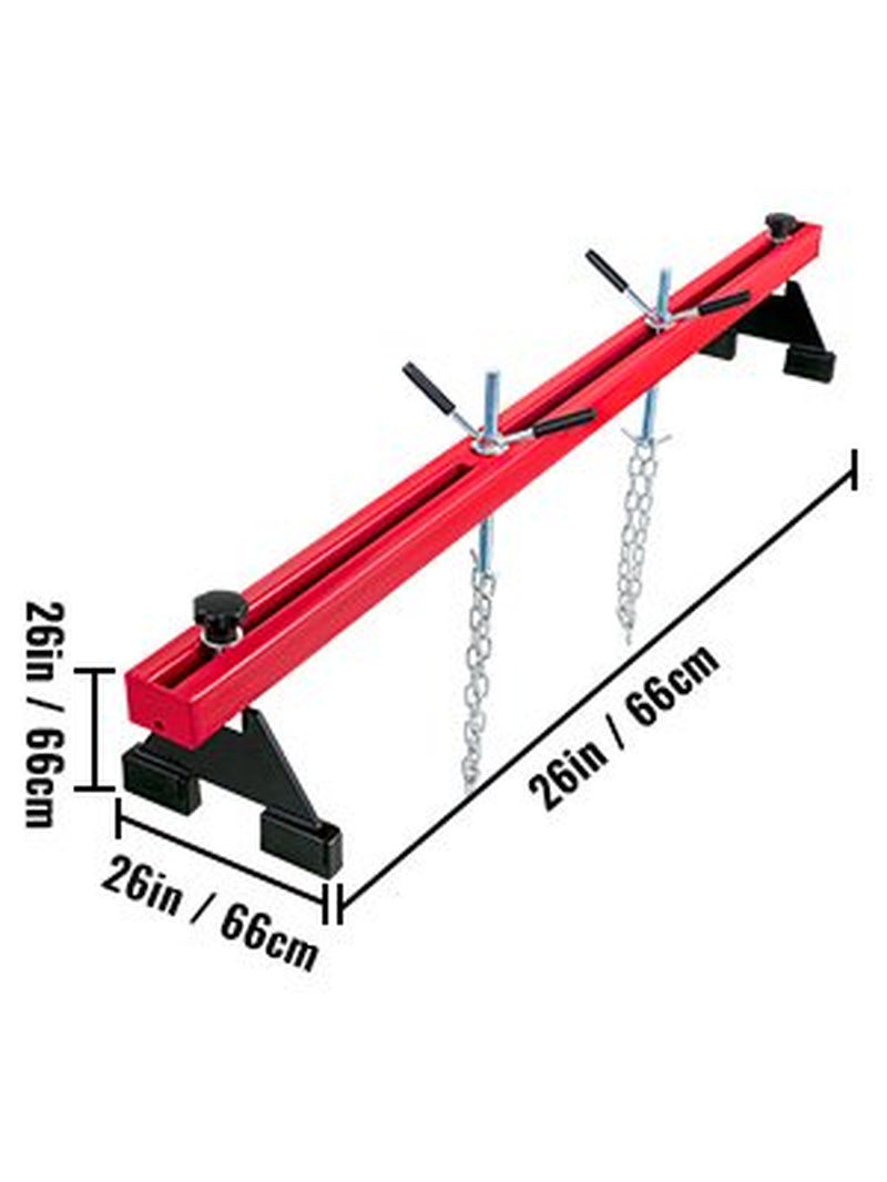 Engine Support Bar 1100 Lbs. Capacity Engine Transverse Bar Engine Hoist 2 Point Lift Holder Hoist Dual Hooks, Engine Hoist Keeps Engine Stable for Home Garages and Auto Repair Shop