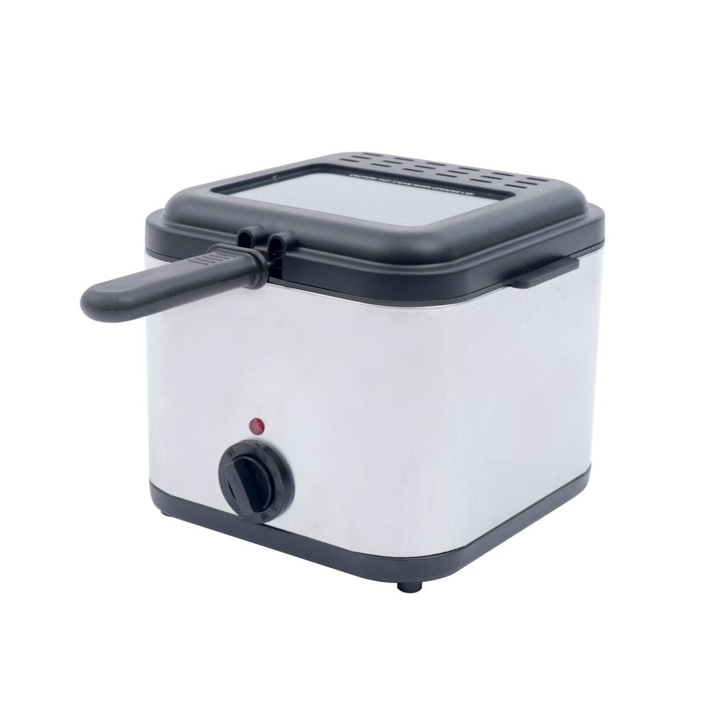 1KW Stainless-Steel 2.5L Basket Electric Deep Fryer Adjustable Temperature 110V