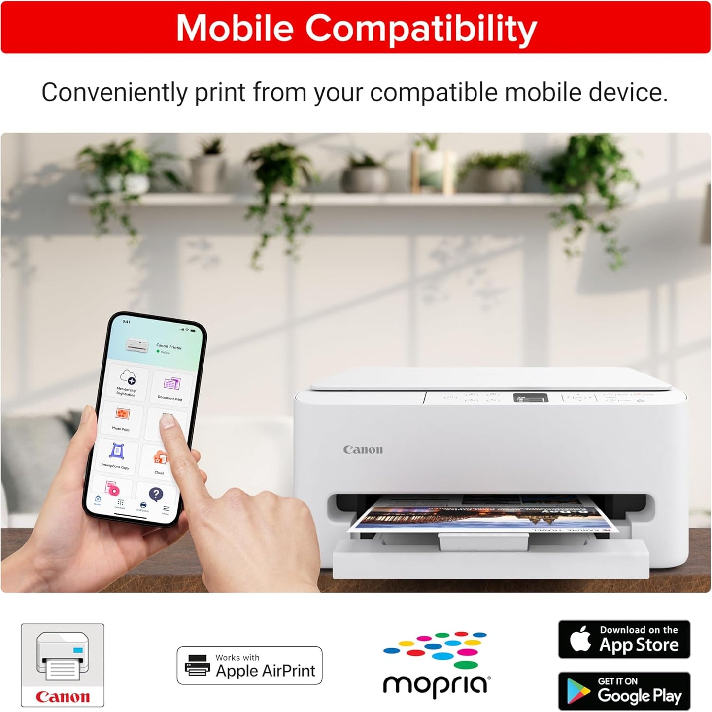 Canon PIXMA TS6520 Wireless Color Inkjet Printer Duplex Printing, White – Home Printer with Copier/Scanner, 1.42” OLED Display, Intuitive Control Panel, Compact Design | Copier/Scanner, 1.42' OLED Display, Intuitive Control Panel, Compact Design, Duplex Printing