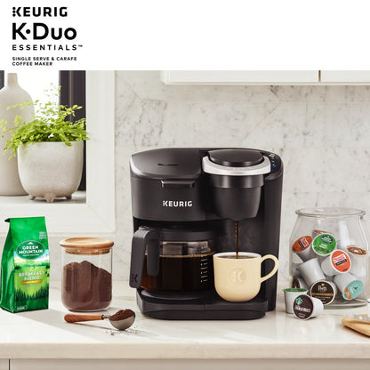 K-Duo Essentials Black Single-Serve K-Cup Pod Coffee Maker, Black