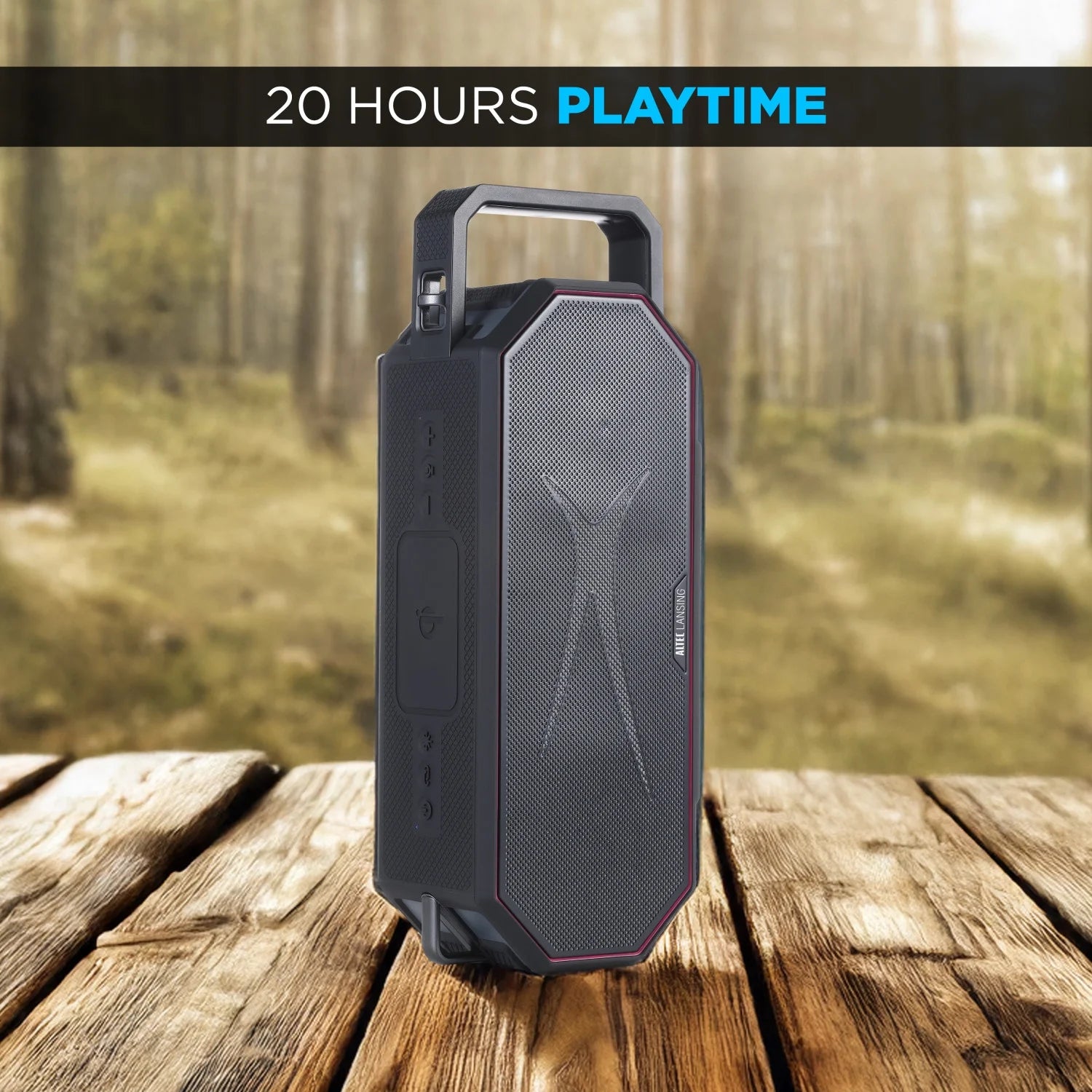 Hydrashock 2.0 Everythingproof™ Bluetooth Speaker, 20H Playtime, Hyperedge LED, Qi Wireless Charging, IP67 Waterproof, Party Sync, USB-C Fast Charge