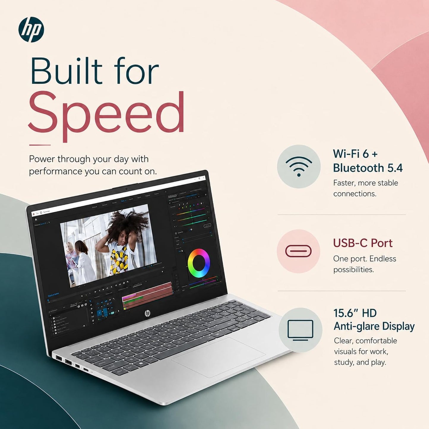 HP 15.6" Ultrabook, 16GB RAM, 640GB Storage(512Gb External and 128GB UFS), Office 365 1 Year, Intel 4-Core, Windows 11, Wi-Fi 6, Light and Slim for Everyday Use, No Mouse