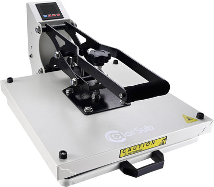 Colorsub Heat Press Machine for T-Shirt 15X15, Digital Industrial Quality Heat Press Machine Clamshell Transfer Sublimation Print Press Machine White