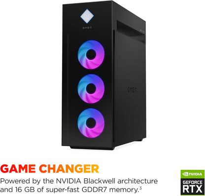 HP OMEN 45L Gaming Desktop, Intel Core Ultra 7 265K, 32 GB RAM, 1 TB SSD, NVIDIA Geforce RTX 5070 Ti, Windows 11 Pro, Microsoft Copilot, Tempered Glass, GT22-3060 (2025)