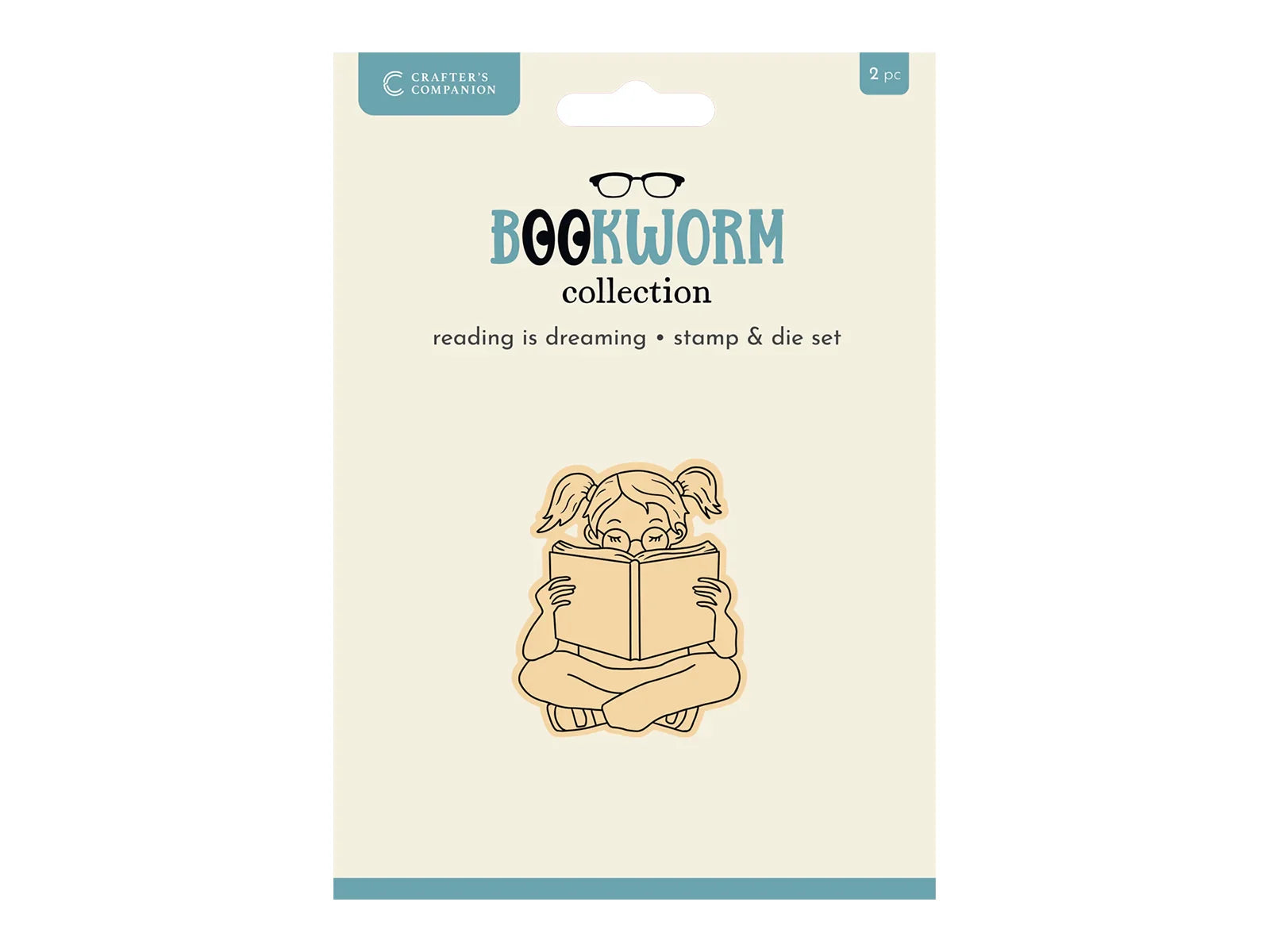 Crafters Companion Bookworm Collection Stamp & Die Set - Reading Is Dreaming