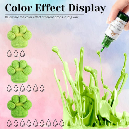 Candle Dye - 16 Vivid Colors Liquid Candle Wax Dye, High Concentrate Candle Dye for Soy Wax, Beeswax, Gel Wax, Palm Wax - 10Ml/ 0.35 Oz