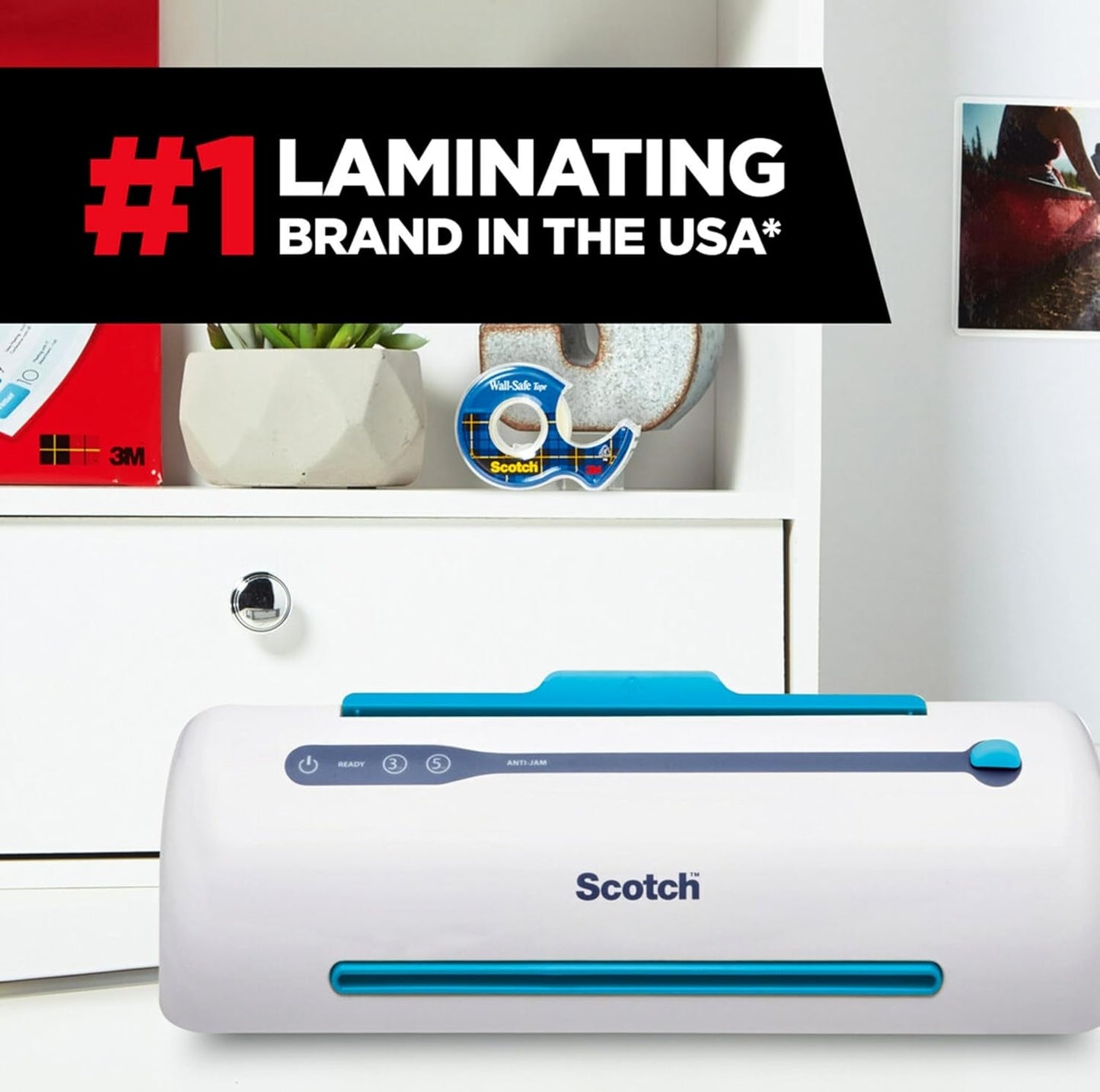Scotch PRO Thermal Laminator and Pouch Bundle, 2 Roller System, Never Jam Technology Automatically Prevents Misfed Items (TL906) with 100-Pack Scotch Thermal Laminating Pouches