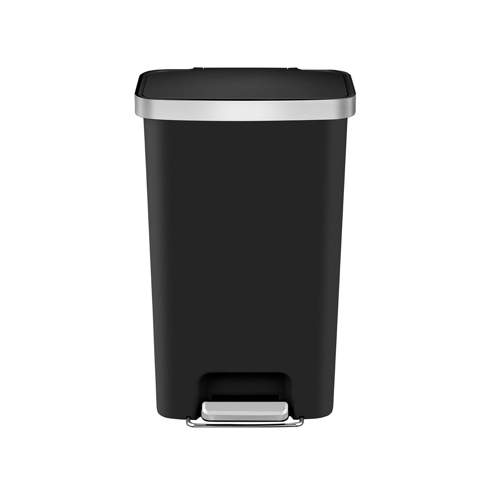 11.9-Gallon Plastic Garbage Can, Black