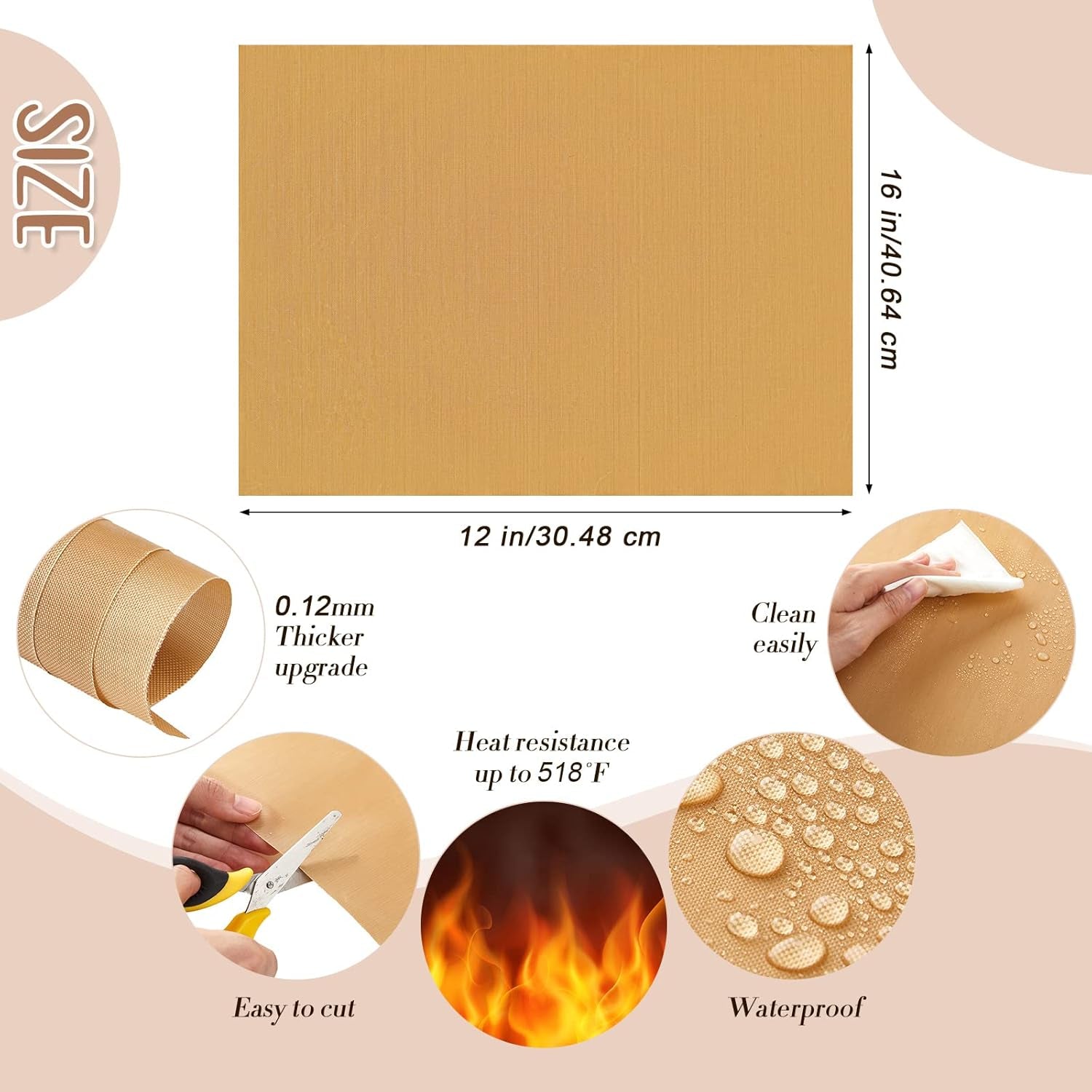 18 Pieces PTFE Sheets for Heat Press 12 X 16 Inch, T Shirt Alignment Ruler and Heat Resistant Tape 0.4 Inch X 36 Yd and PVC Tape Measure Set T Shirt Ruler Guide for Vinyl Alignment