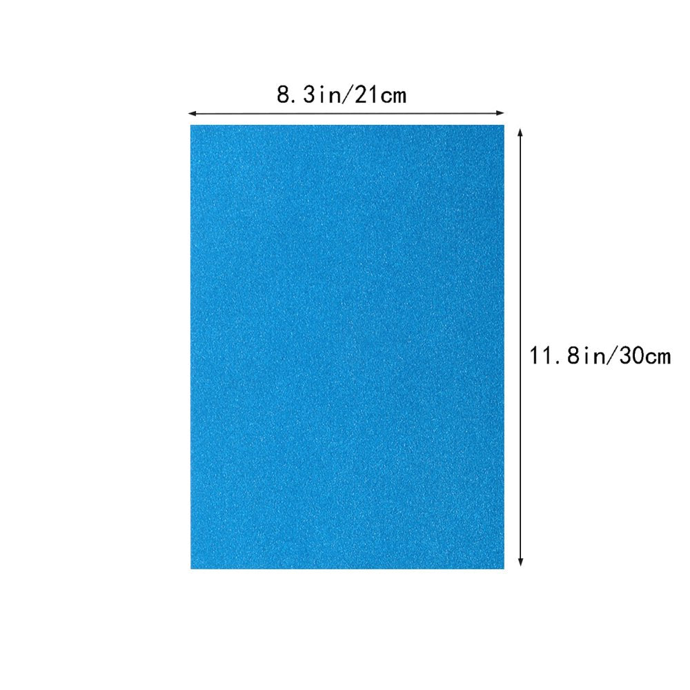 10Pcs A4 Sheets Glitter Cardstock Making Diy Material Sparkling Craftwork Scrapbooking (Sky Blue)
