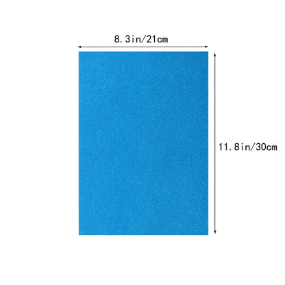 10Pcs A4 Sheets Glitter Cardstock Making Diy Material Sparkling Craftwork Scrapbooking (Sky Blue)