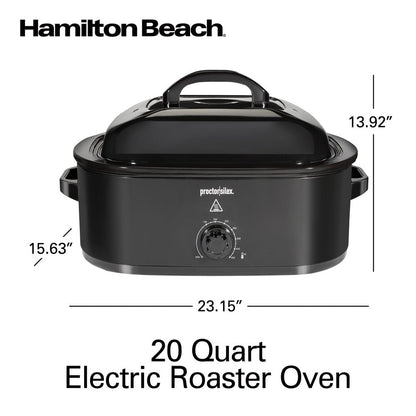 Electric Roaster Oven, 20 Quarts, Baking and Roasting, Black, 32210