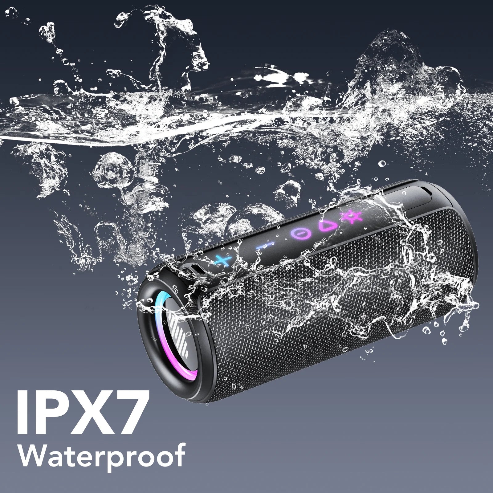 Portable Bluetooth Speaker, 30W Super Loud Bluetooth 5.4 Speaker Wireless, Boost Bass 3.0, 30H Playtime, 8 RGB Modes, IPX7 Waterproof Speaker, TWS Pairing, for Outdoor/Home/Party, Gift Ideas