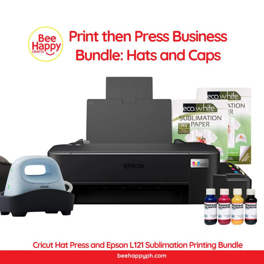 Print Then Press Business Bundle: Hats and Caps - Cricut Hat Press and Epson L121 Sublimation Printing Bundle